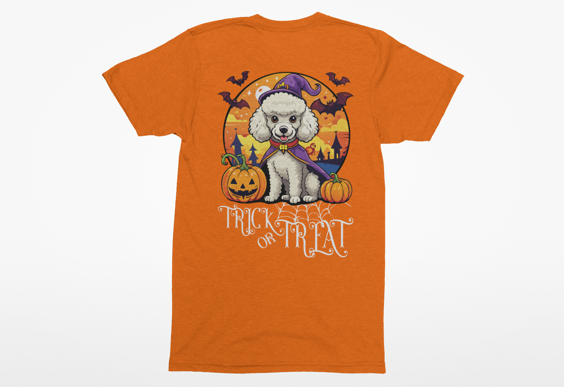 Poodle Trick-or-Treat Tee | Halloween Dog Lover T-Shirt - Image 2