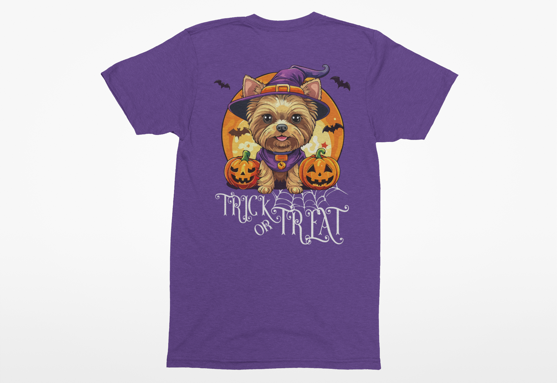 Yorkie Trick-or-Treat Tee | Halloween Dog Lover T-Shirt - Image 2